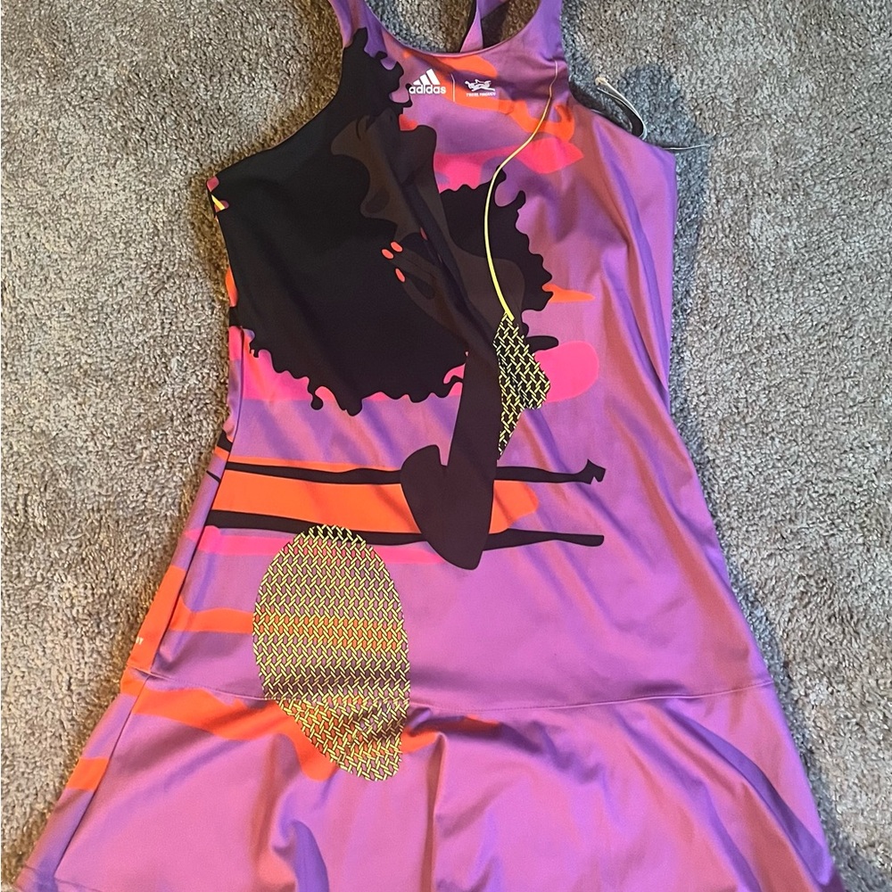 Adidas Purple and Black Mini Dress